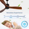 Wanze of Ocean 52 in. Modern Black Noiseless Solid Wood Brown 3 Blades Downrod Mount Ceiling Fan with 2 Downrods and Remote - 4 of 4
