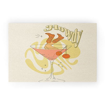 shanasart Tipsy Cowgirl Tan 30" x 20" Welcome Mat - Society6