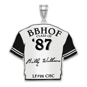 Black Bow Jewelry Sterling Silver Billy Williams Signature Enamel Jersey Pendant - 1 of 4