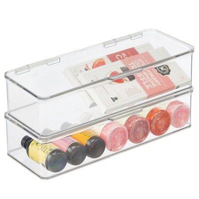 10 in. x 5.75 in. Acrylic Food Storage Container Kitchen Organizer 2-Pack