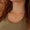 Turandoss 2PCS Dainty Gold Initial Necklaces for Women Trendy, Layered Bubble Pendent Necklace, Gold Jewelry for Women, Birthday Gifts for Her - 3 of 4