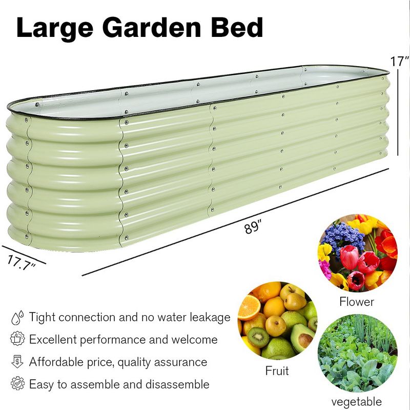Aoodor 9-in-1 Modular Aluzinc Metal Raised Garden Bed - Outdoor Garden Planter Box for Vegetable, Flower, Herb, 4 of 8