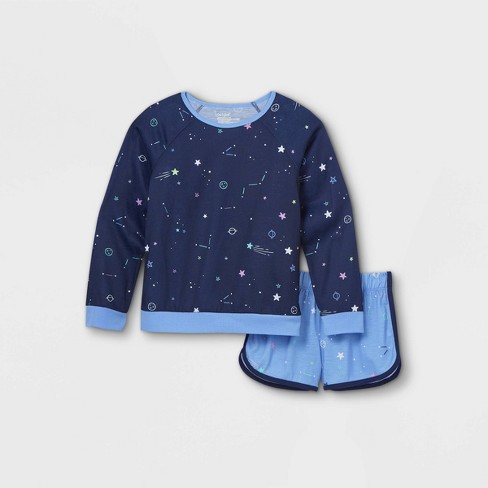 Girls 2pc Cosmic Pajama Set Cat Jack Navy Target