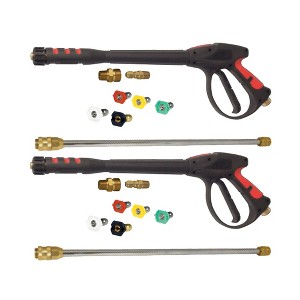 Apache 99023802 4000 psi 7 GPM Metric Power Pressure Washer Gun Replacement with Quick-Connect Spray Wand & 5 Multi Angle Spray Heads, Black (2 Pack) - 1 of 4
