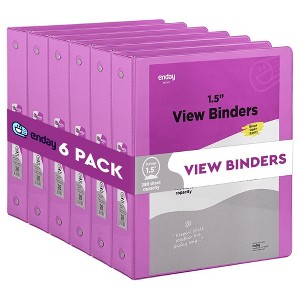 Enday 0.5-Inch 3-Ring View Binder With 2-Pockets - 6 Packs - 1 of 4