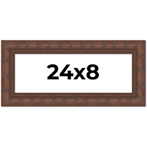PosterPalooza | 24x8 Wide Bamboo Picture Frame, UV Acrylic, 4 Finishes - Brown, Black, Silver, and Natural - 1 of 4