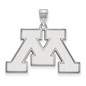 Black Bow Jewelry Sterling Silver Minnesota Golden Gophers NCAA Large Pendant - 1 of 3