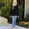 Anna-Kaci Women's Contrast Half Button Henley Down Textured Sweater - 4 of 4