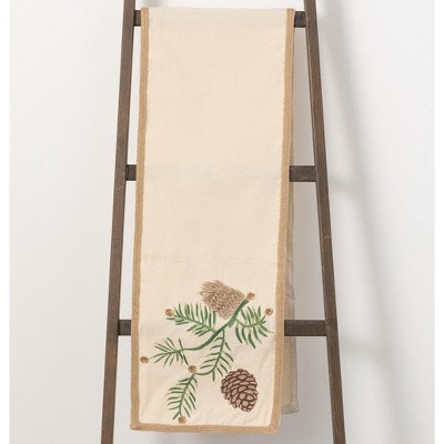 Sullivans Pinecone Table Runner 72"H Off-White