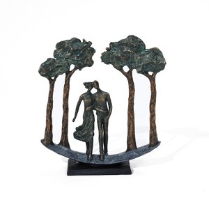LuxenHome 11.6" LuxenHome Resin Couple Love Walk in the Park Tabletop Decor Multicolored - 1 of 4