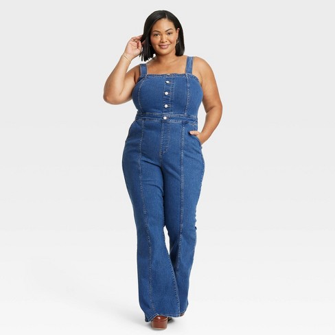 Ready To Go Denim Jumpsuit in Indigo