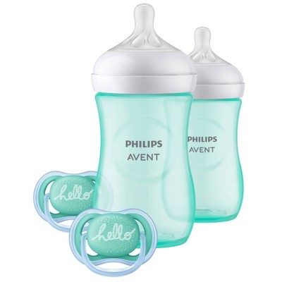 Philips Avent Natural Baby Bottle with Natural Response Nipple Baby Gift  Set - Teal - 4pc