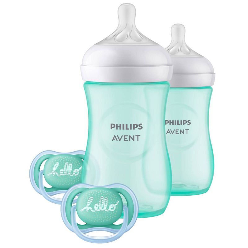 Philips Avent Natural Baby Bottle with Natural Response Nipple Baby Gift Set - Teal - 4pc, 1 of 9