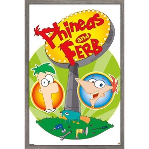 Trends International Disney Phineas and Ferb - Logo Framed Wall Poster Prints - 1 of 4