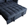 NicBex 3-in-1 Convertible Sleeper Sofa Bed with Adjustable Backrest,Pull-Out Couch Bed with Pockets,Velvet Loveseat Sofa for Living Room - 4 of 4