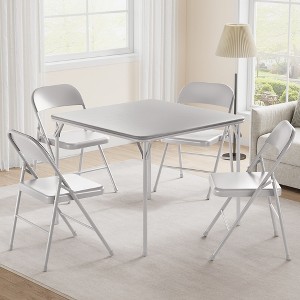 WhizMax Folding Card Table, 37.7 Inch Portable Square Folding Table with PU Soft Cushion - 1 of 4