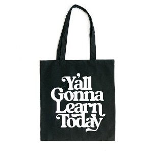 City Creek Prints Gonna Learn Today Bold Canvas Tote Bag - 15x16 - Black - 1 of 1