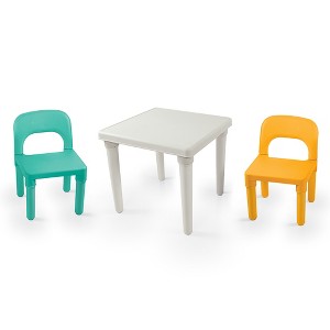 Dolu Kids Table & 2 Chairs Set, Toddler-Sized Plastic Play Furniture for Ages 2+ - 1 of 4