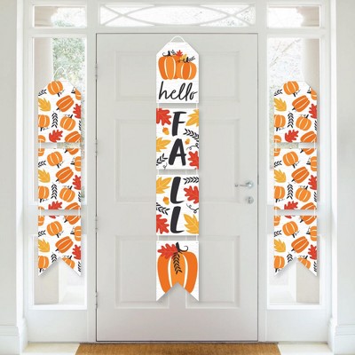 Big Dot of Happiness Fall Pumpkin - Hanging Vertical Paper Door Banners - Halloween or Thanksgiving Party Wall Decoration Kit - Indoor Door Decor