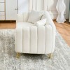 Modern Loveseat Sofa, 2-Seater Couch with Gold Metal Legs, Teddy Fabric Deep Seat Sofa for Apartment or Living Room - Cuddlewood - 3 of 4
