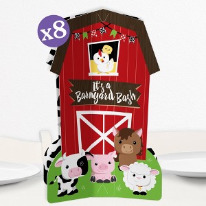 Big Dot of Happiness 3D Farm Animals Barn Centerpiece Table Decorations, Freestanding Barnyard Baby Shower or Birthday Party Centerpieces - 8 Count - 1 of 4