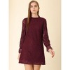 Allegra K Women's Elegant Ruffle Crew Neck Formal Elegant Mini Floral Lace Dress - 3 of 4