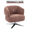 JUJABU Linen 360° Swivel Leisure Chair with Curved Integrated Armrest/Backrest for Balcony, Study & Living Room - 3 of 4
