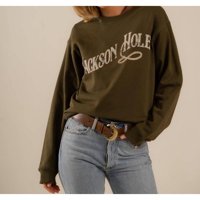 Women's 90‚Äôs Baggy Crewneck Jackson Hole Sweatshirt - Care Tucker