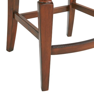 Elegant Mahogany Rubberwood Counter Height Swivel Stool, Set of 2