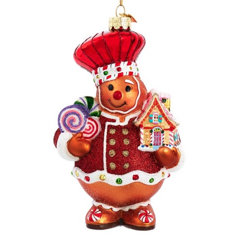 Kurt Adler 6-Inch Bellissimo Glass Gingerbread Ornament - image 1 of 4