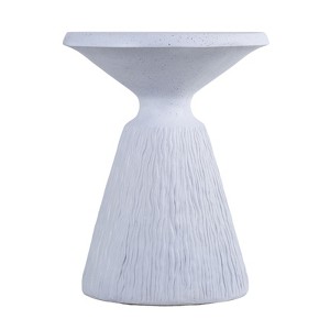 SEVOBAL Outdoor Cement End Table Small Round Garden Accent Table Drum Shape Side Table for Patio and Indoor Use, Grey, 20.08"*20.08"*24.41" - 1 of 4