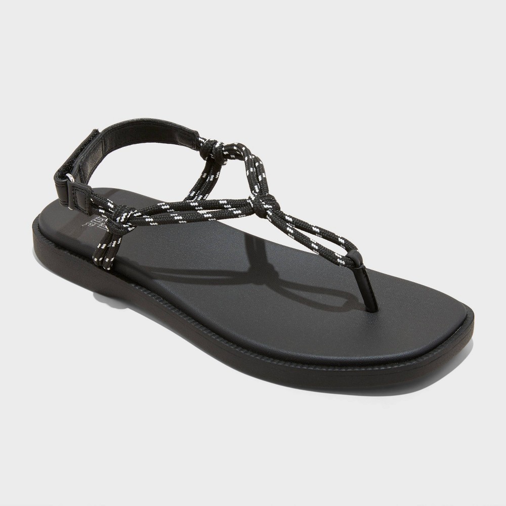 Women's Carson Rope Hiker Sandals - Wild Fable™ Black 10: Open Toe, Square Toe, Medium Width