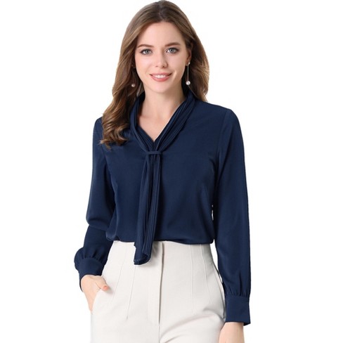 Allegra K Women's Bow Tie Neck Shirts Elegant Office Short Sleeve Blouse  Top : : Clothing, Shoes & Accessories