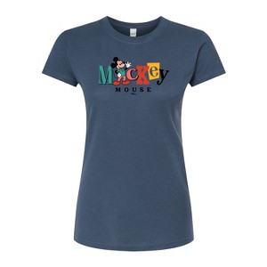 Women's - Disney - Mickey Mixed Fonts Juniors Fitted Graphic T-Shirt - 1 of 3