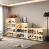 GlasFlength Shoe Racks Glass Door Shoe Box Shoe Organizer Shoe Storage Cabinet Small Shoe Rack for Living Room, White, 31.1"*14.96"*18.9" - 3 of 4