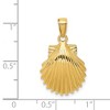 Black Bow Jewelry 14k Yellow Gold Polished Scallop Shell Pendant, 25mm - 4 of 4