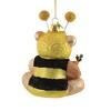 Noble Gems 4.5 Inch Bee Bear Ornament Honey Outfit Gold Insects Tree Ornaments - 3 of 3