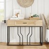 Garvee Rattan Console Table, Sofa Tables Narrow Entryway Table with Drawer and Storage for Living Room, Foyer, Bedroom - 2 of 4