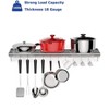 Metal Kitchen Rack , 12" x 60" Stainless Steel Wall Mount Shelf with 10 S Hooks for Hanging Pots, Pans, Cookware in Home and Restaurant - 4 of 4