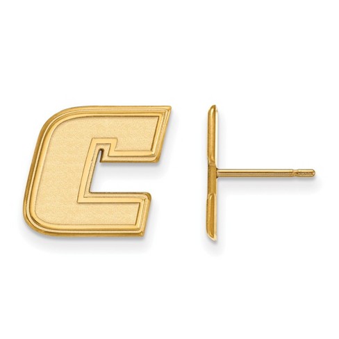 Black Bow Jewelry 14k Yellow Gold Plated Sterling Silver Tennessee at Chattanooga Mocs NCAA Post Earring - image 1 of 3