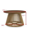 NicBex Modern 31.5" Round Coffee Table with Solid Wood Frame for Home and Office - 2 of 4
