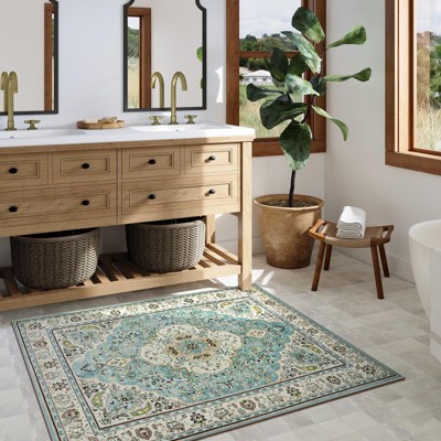 Lahome Boho Traditional 3'x5' Area Rugs Ultra-Thin Soft Washable Rugs for Living Room Non-Shed Print Indoor Carpet for Bedroom Playroom Nursery