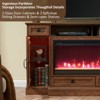 OKD 70" Fireplace TV Stand for 80 Inch TV, Farmhouse TV Stand w/Door & Drawers, Dark Rustic Oak - 4 of 4