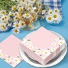 DYLIVeS Pink Daisy Party Napkins, Daisy Cocktail Luncheon Paper Napkins Summer Picnic Napkins Spring Flower Daisy Party Supplies for Girls Birthday - 4 of 4