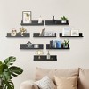 FurnitureR Set of 8 Floating Shelves for Wall, 15.75 Inch Wide Wooden WallMounted Display Ledge Set, Modern Storage Shelves for Bathroom, Black - 3 of 4