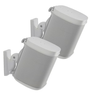 Sanus Wireless Speaker Swivel and Tilt Wall Mounts for Sonos ONE, PLAY:1, and PLAY:3 - Pair (White) - 1 of 4