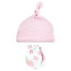 Hudson Baby Infant Girl Cotton Cap and Scratch Mitten Set, Rose, 0-6 Months - 4 of 4