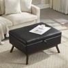 DSVIMOY Mid-Century Modern Square Coffee Table Storage Bench  for Living Room, Entryway and Family Room, Black, 31.5"*23.23"*17.72" - 2 of 4