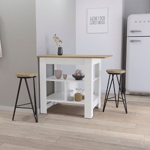 NicBex Mobile Kitchen Island Cart Morden Kitchen Carts with Storage with Storage Compartment for Kitchen, White - 1 of 4