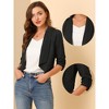 Allegra K Women's 3/4 Ruched Sleeve Shawl Lapel Lightweight Open Front Cardigans - 2 of 4